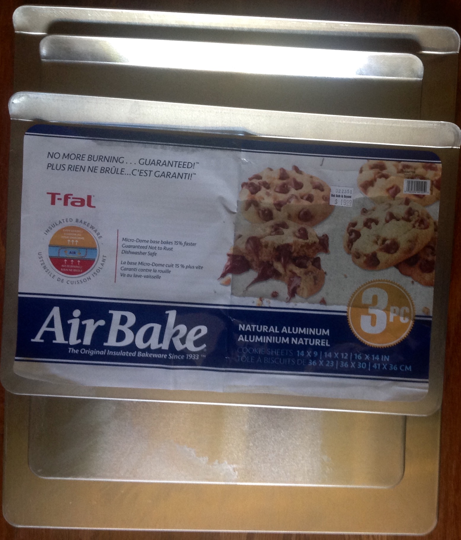 T-Fal AirBake Non-Stick 2-Pack Cookie Sheet Set, 14 x 12 and 16